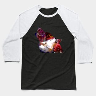 Howling Wolf Art Starry Fantasy Baseball T-Shirt